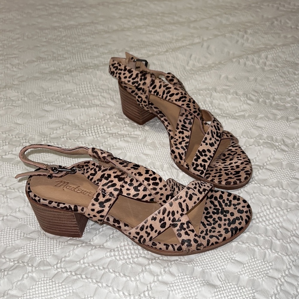 Madewell The Alyssa Sandal in Spotted Calf Hair - Picture 1 of 9